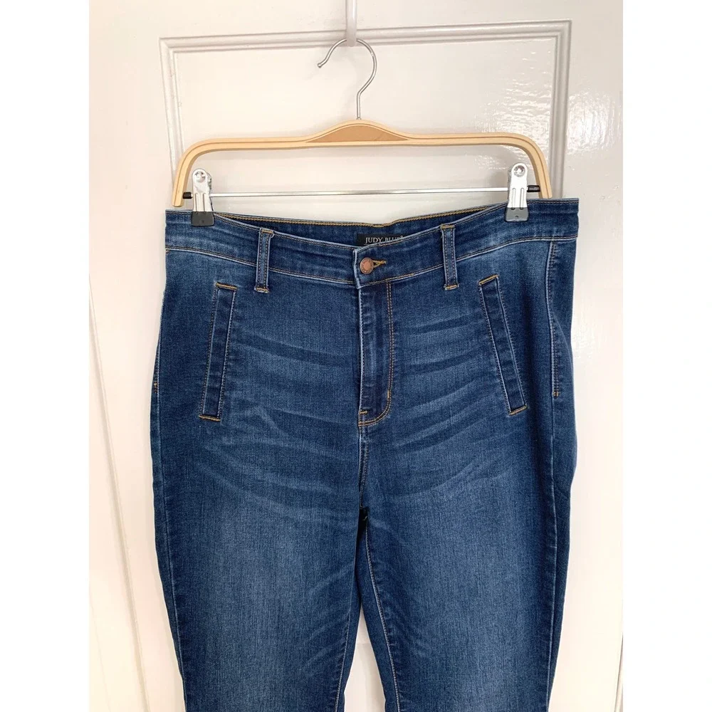 Judy Blue Flare Front Side Welt Pockets Jeans 13/31 Inseam 32
